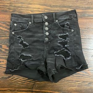 AE black jean shorts
